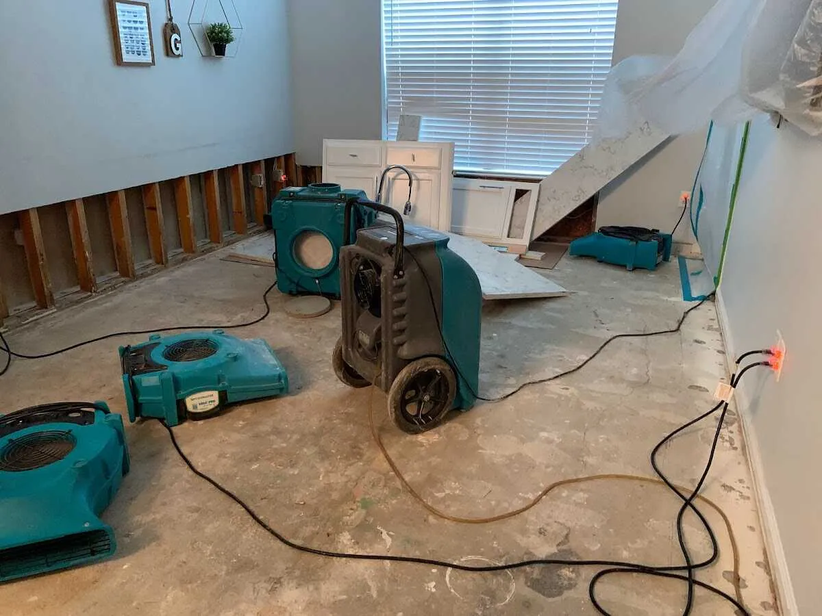 Dehumidifier in flood-cut room for Water Extraction & Removal in Conneaut